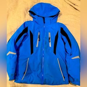 Size 10-12 Obermeyer boy’s winter coat. Royal blue and black.